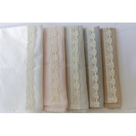 Servilletas Tusor + Puntilla Lateral - Pack x 4