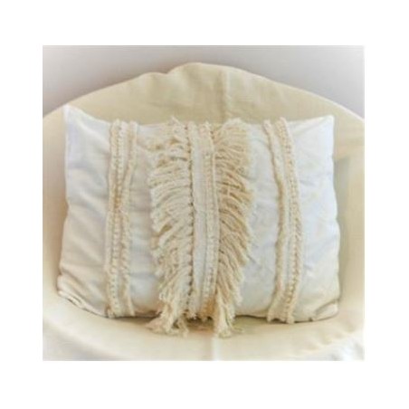 Combo Almohadones - Agnie II - Flecos verticales Lienzo Natural x2