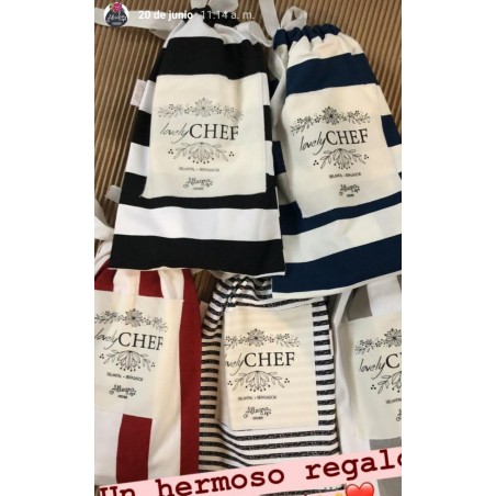 Set Chef Hombre : Delantal + Repasador + bolsita packaging