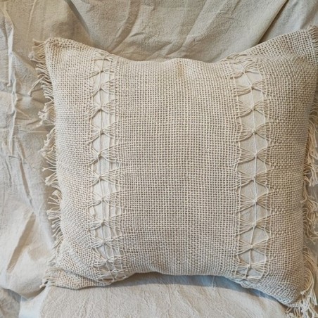 Almohadón Telar Vainilla - Handmade