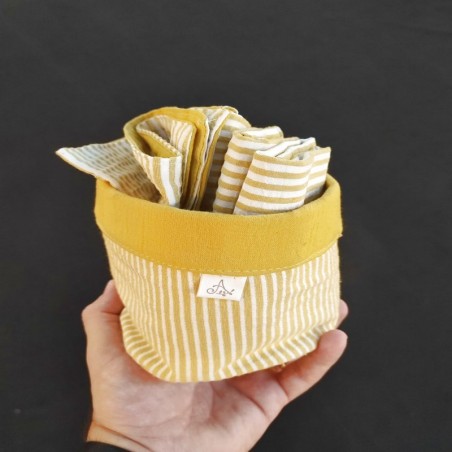 Pack Individuales Reversibles + Contenedor Tusor MIl Rayas